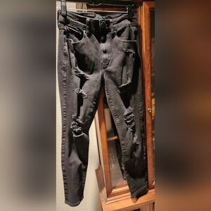 Aeropostle Highrise Ripped Black Jeans/jeggings-Wore ONCE Size 6 Short